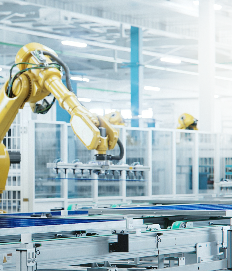 Image of a robotic hand in a factory