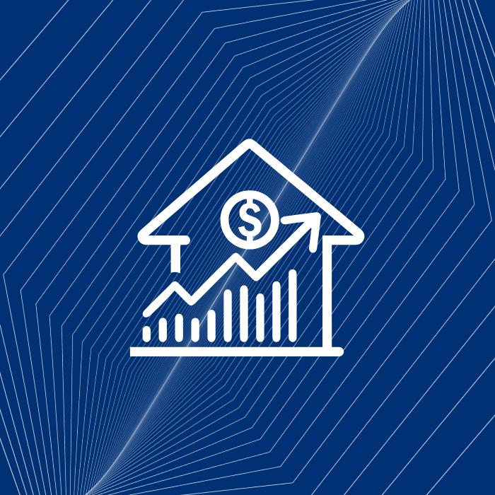 Icon of a house with graphs and a dollar sign